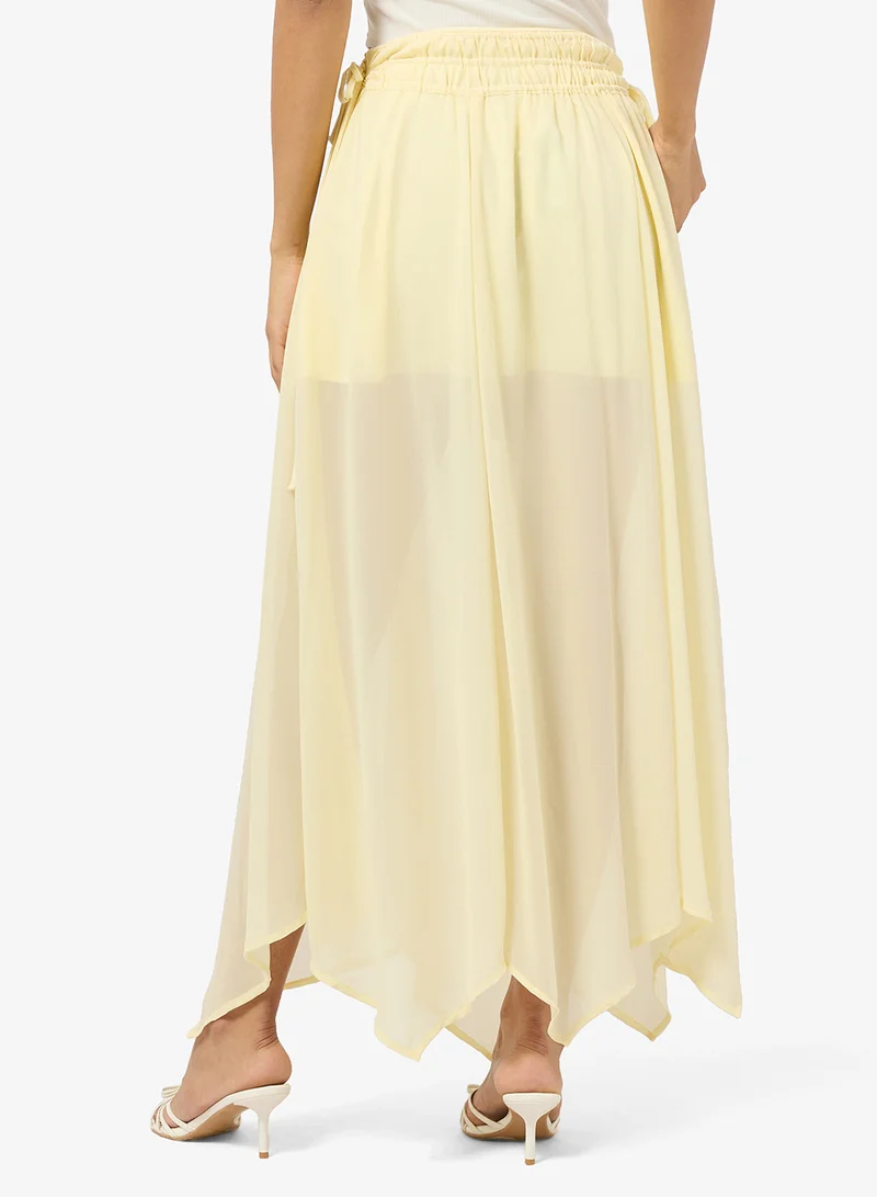 جينجر Pleated Assymetric Midi Skirt